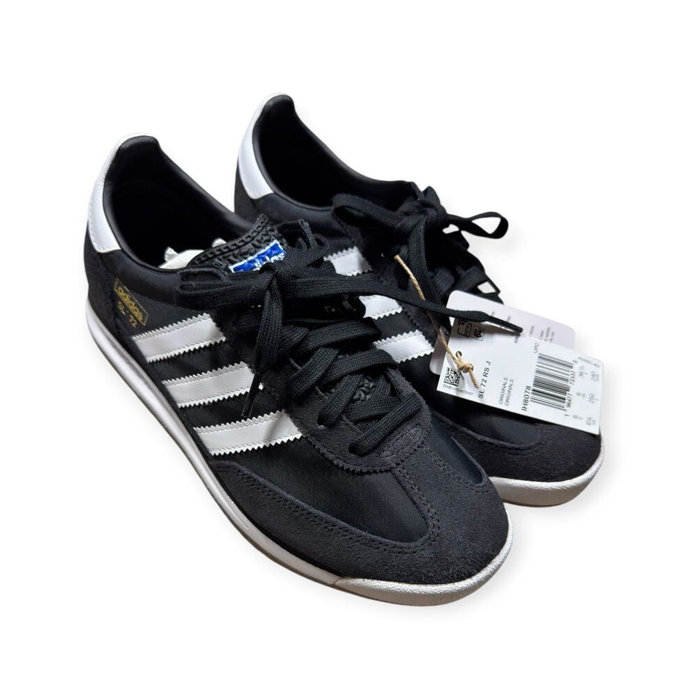 Adidas Originals SL 72 RS Sneakers Black White Mens Size 6.5 Casual Shoes New